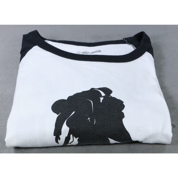 Harley-Davidson Raglan Long Sleeve Wounded Warrior Project Shirt Mens White 2XL - Picture 11 of 11